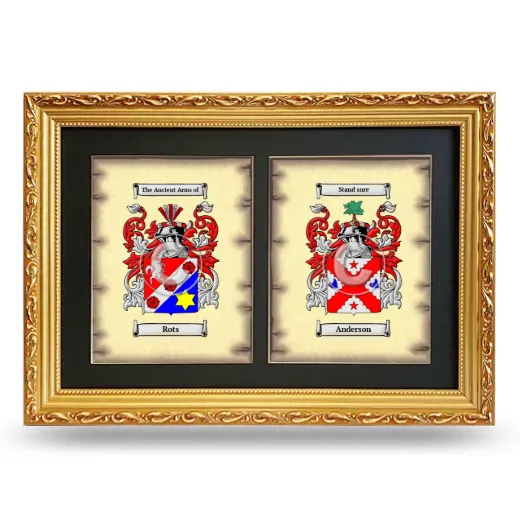 Double Coat of Arms Framed - Gold