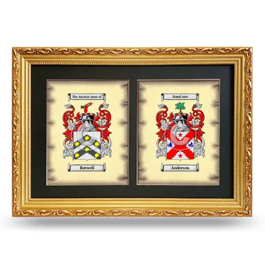Double Coat of Arms Framed - Gold