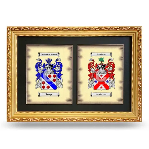 Double Coat of Arms Framed - Gold