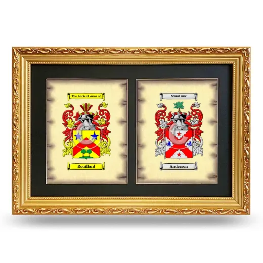 Double Coat of Arms Framed - Gold