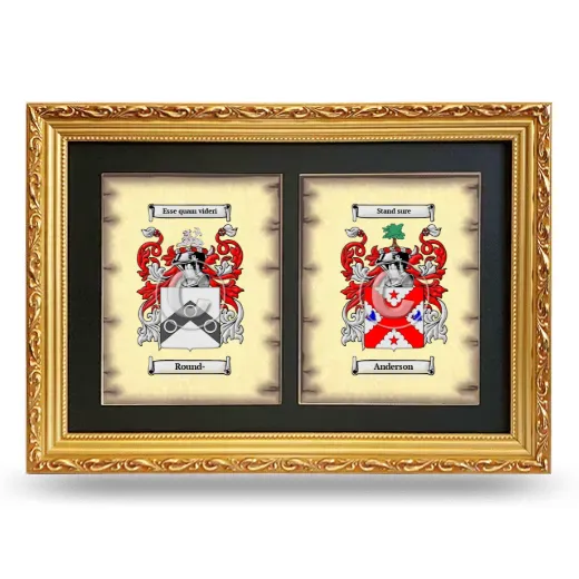 Double Coat of Arms Framed - Gold