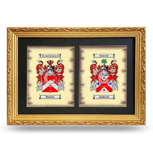 Double Coat of Arms Framed - Gold