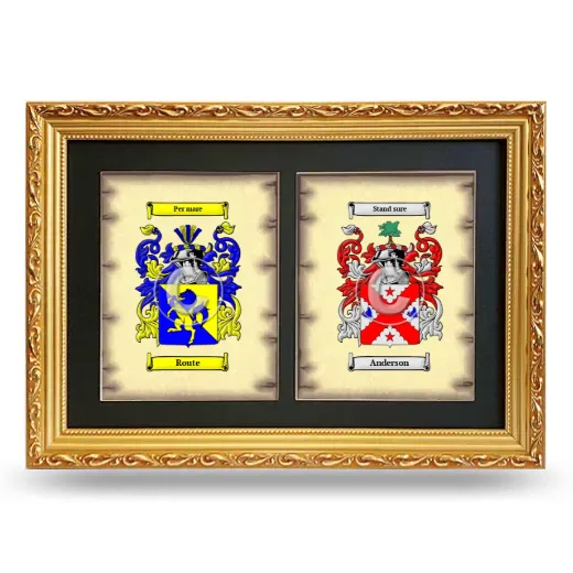 Double Coat of Arms Framed - Gold