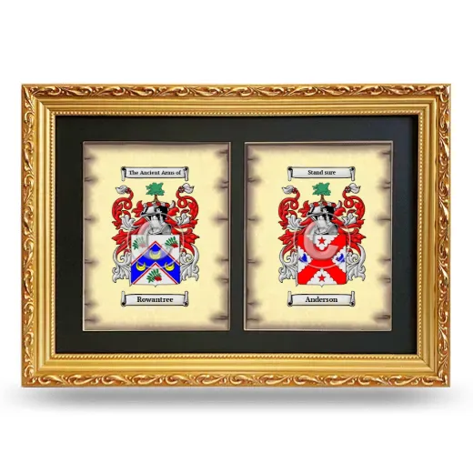 Double Coat of Arms Framed - Gold