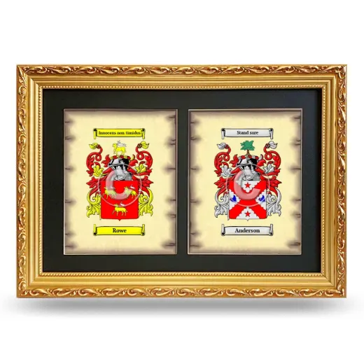 Double Coat of Arms Framed - Gold