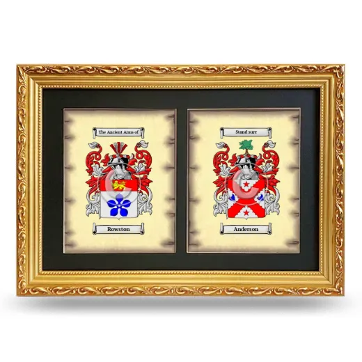 Double Coat of Arms Framed - Gold