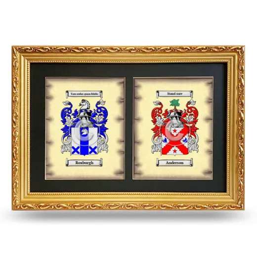 Double Coat of Arms Framed - Gold