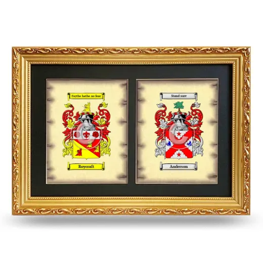 Double Coat of Arms Framed - Gold