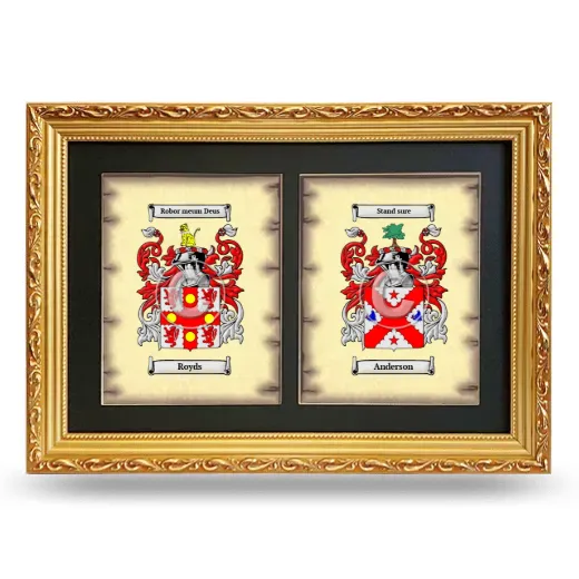 Double Coat of Arms Framed - Gold