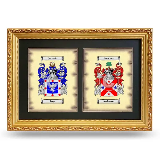 Double Coat of Arms Framed - Gold
