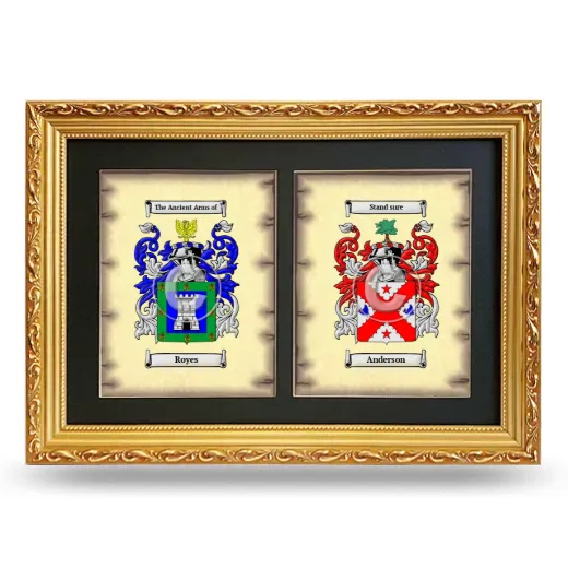 Double Coat of Arms Framed - Gold