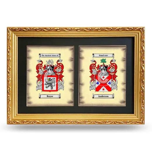 Double Coat of Arms Framed - Gold