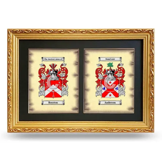 Double Coat of Arms Framed - Gold