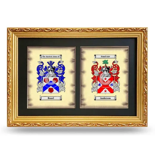 Double Coat of Arms Framed - Gold