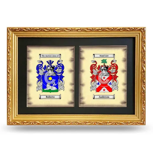 Double Coat of Arms Framed - Gold