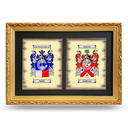 Double Coat of Arms Framed - Gold