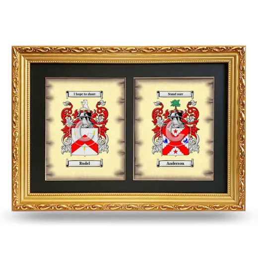 Double Coat of Arms Framed - Gold