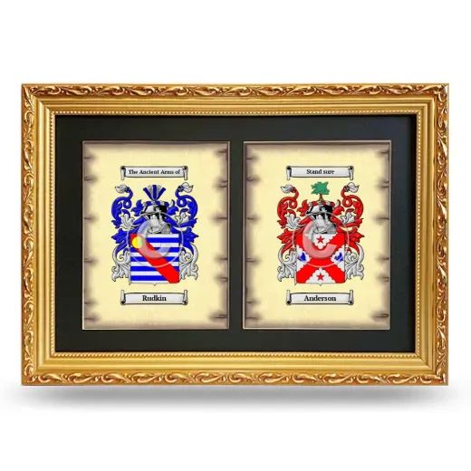 Double Coat of Arms Framed - Gold