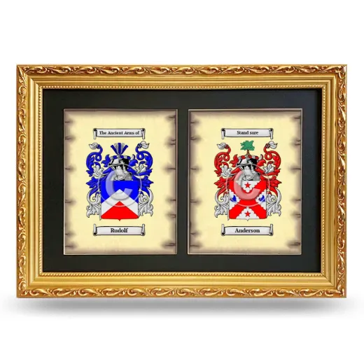 Double Coat of Arms Framed - Gold