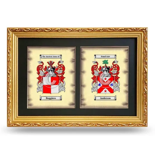 Double Coat of Arms Framed - Gold