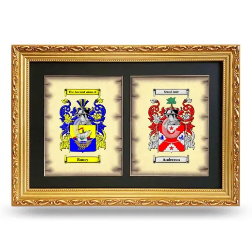 Double Coat of Arms Framed - Gold