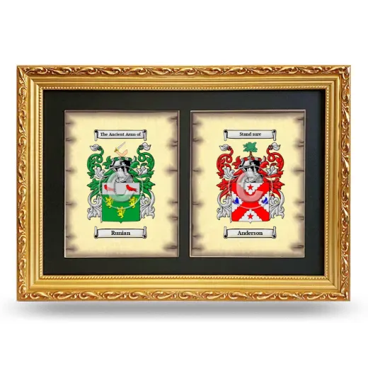 Double Coat of Arms Framed - Gold
