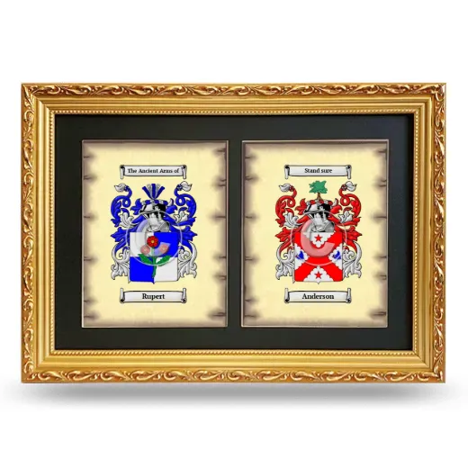 Double Coat of Arms Framed - Gold
