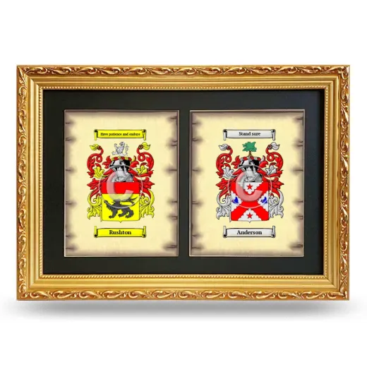 Double Coat of Arms Framed - Gold
