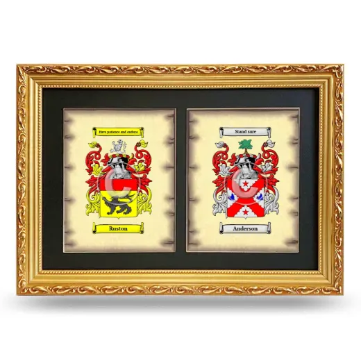 Double Coat of Arms Framed - Gold