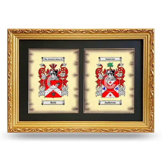 Double Coat of Arms Framed - Gold