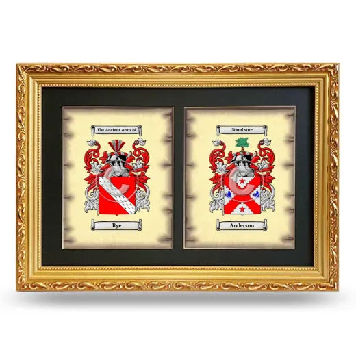 Double Coat of Arms Framed - Gold