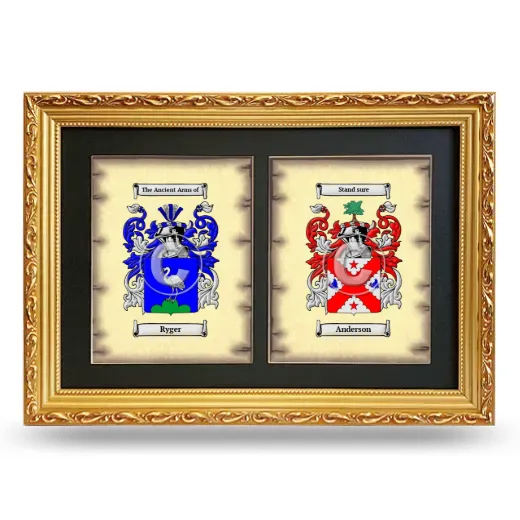 Double Coat of Arms Framed - Gold