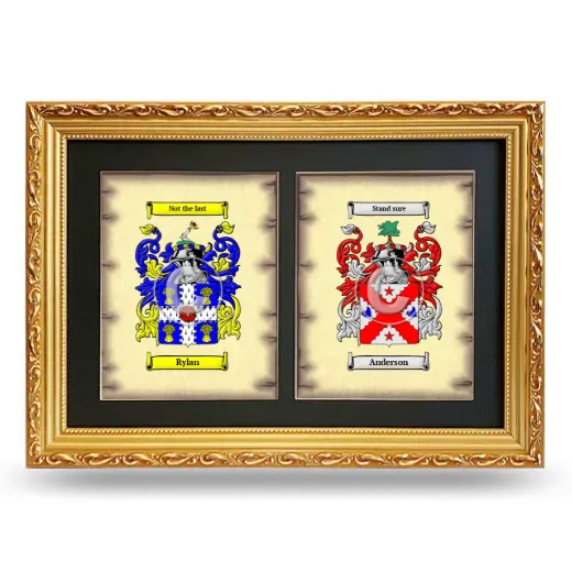 Double Coat of Arms Framed - Gold
