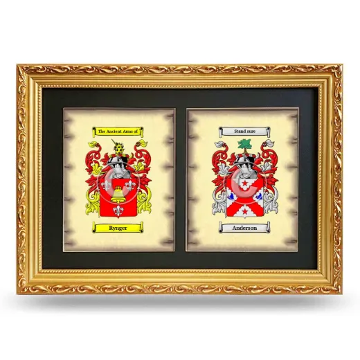 Double Coat of Arms Framed - Gold