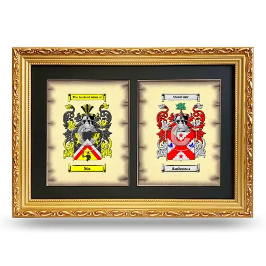 Double Coat of Arms Framed - Gold