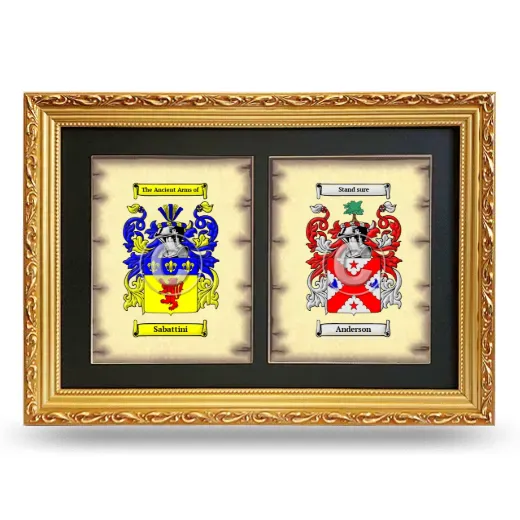 Double Coat of Arms Framed - Gold