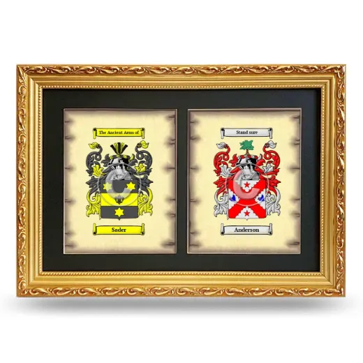Double Coat of Arms Framed - Gold