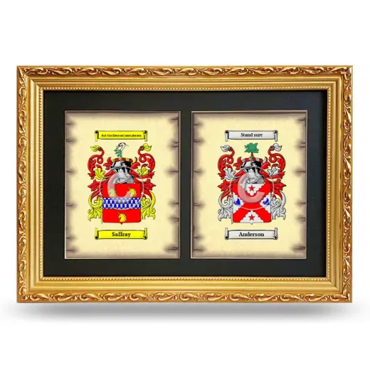 Double Coat of Arms Framed - Gold