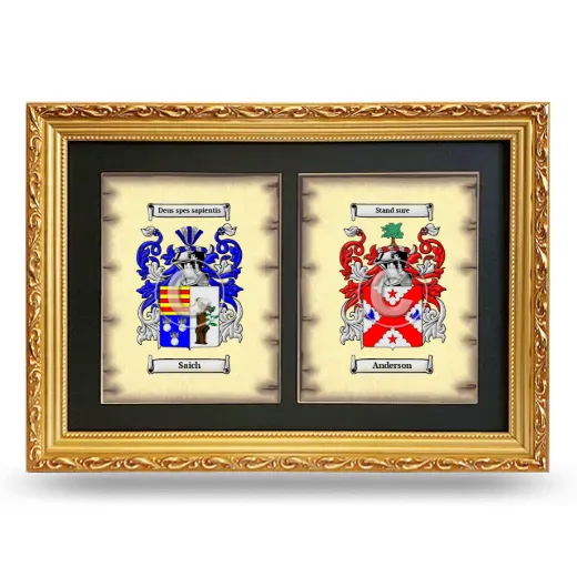 Double Coat of Arms Framed - Gold