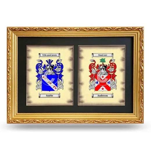Double Coat of Arms Framed - Gold