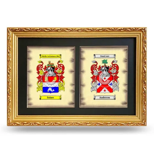 Double Coat of Arms Framed - Gold