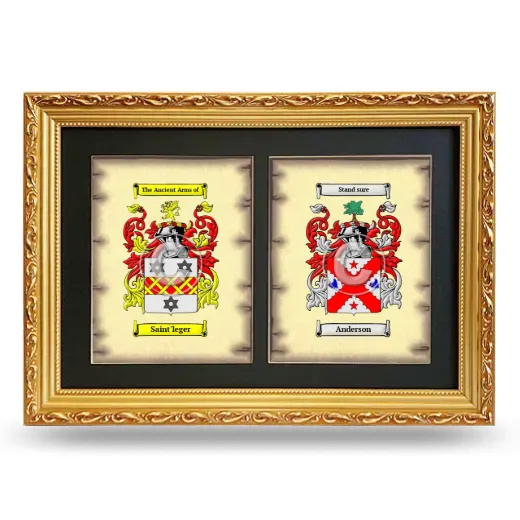 Double Coat of Arms Framed - Gold