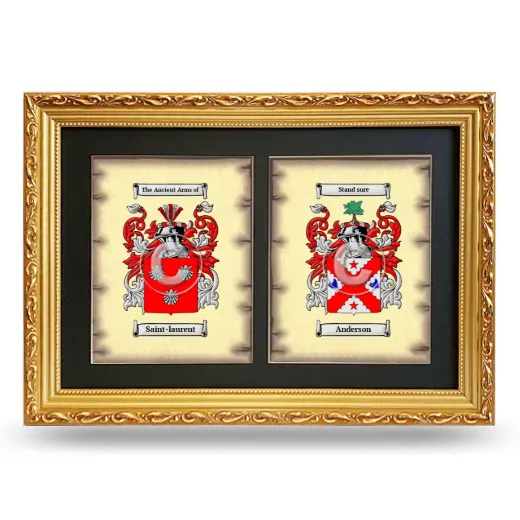 Double Coat of Arms Framed - Gold