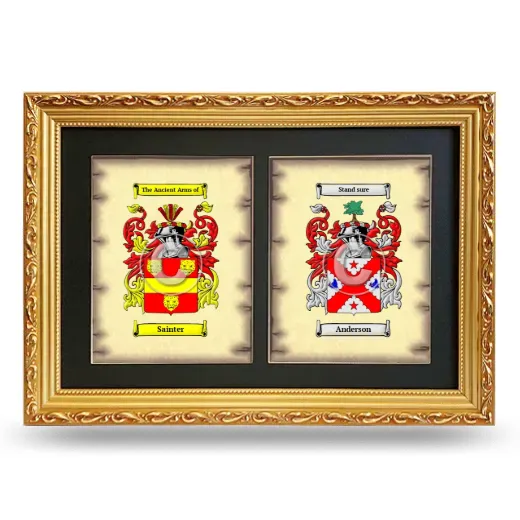 Double Coat of Arms Framed - Gold