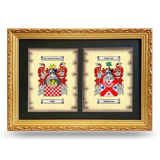 Double Coat of Arms Framed - Gold