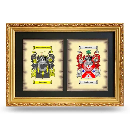 Double Coat of Arms Framed - Gold