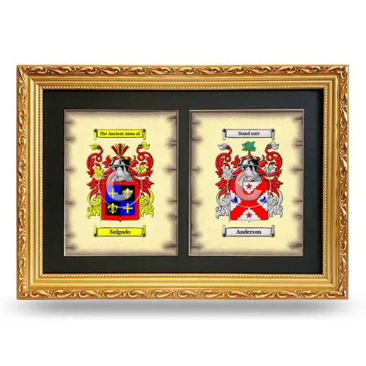 Double Coat of Arms Framed - Gold