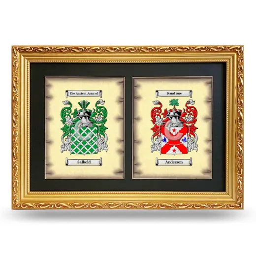 Double Coat of Arms Framed - Gold
