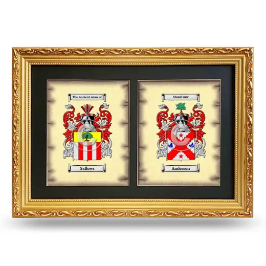 Double Coat of Arms Framed - Gold