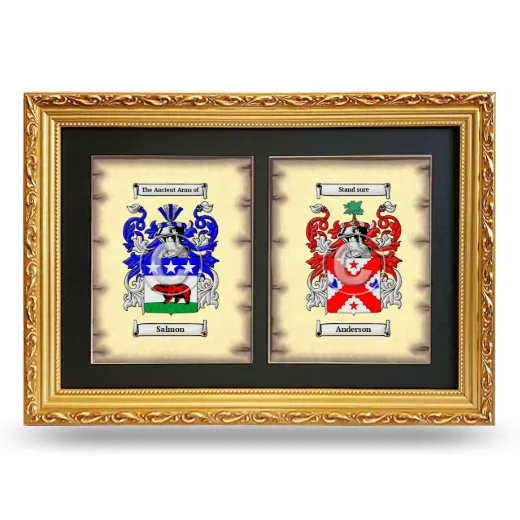 Double Coat of Arms Framed - Gold